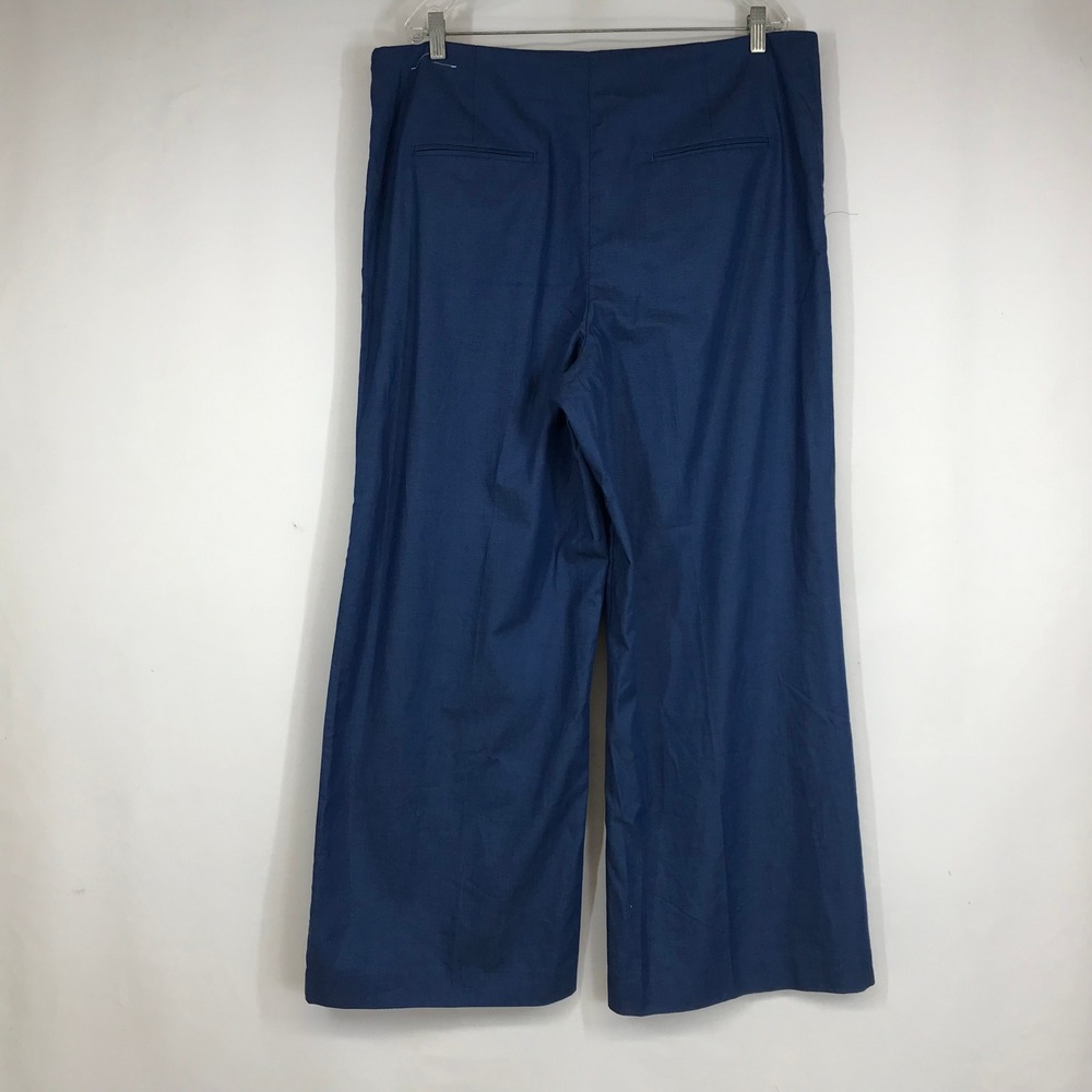 Ann Taylor Blue Wide Leg Trousers Side Zip Career Pants Size 18 32605013 - Picture 4 of 9